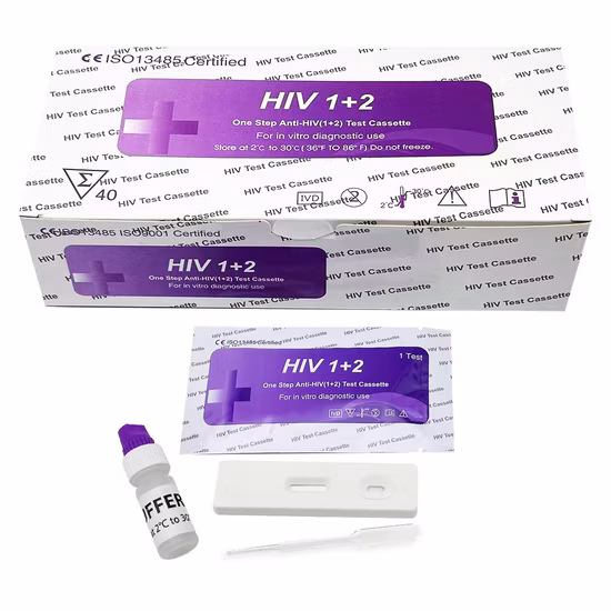 Kits de teste rápido anti-HIV 1+2 para teste rápido padrão anti-HIV em uma etapa
