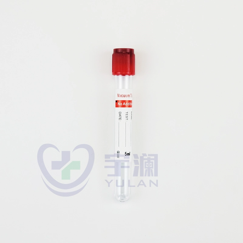 Disposable Medical Pet Plain Red Cap Vacuum Blood Collection Tube