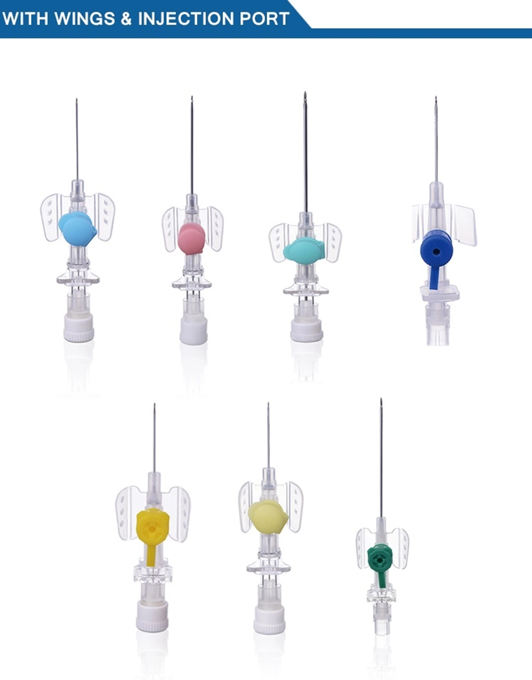 Medical Disposable Sterile Safe IV Cannula with Wings Injection Port