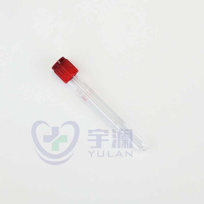 Disposable Medical Pet Plain Red Cap Vacuum Blood Collection Tube