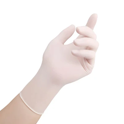 Luvas de látex Luvas de látex descartáveis ​​Caixa sem pó para exames médicos cirúrgicos Luvas de mão de látex