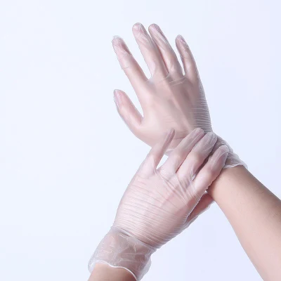 Luvas de borracha de PVC microelástico transparente de 9 polegadas Luvas médicas de látex descartáveis